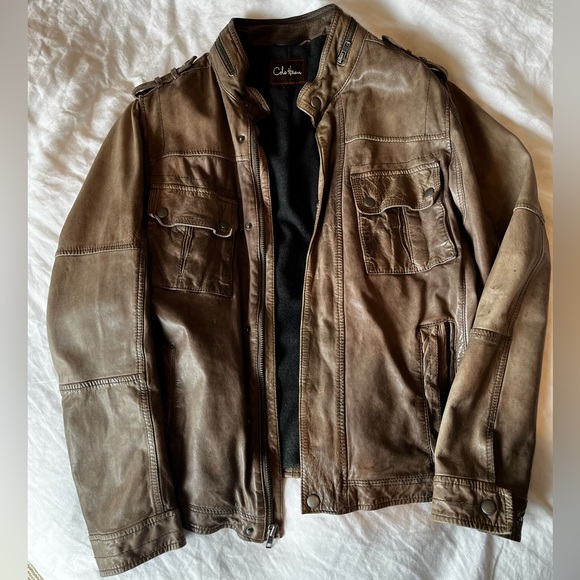 Cole Haan Leather Lambskin Jacket Mens Small